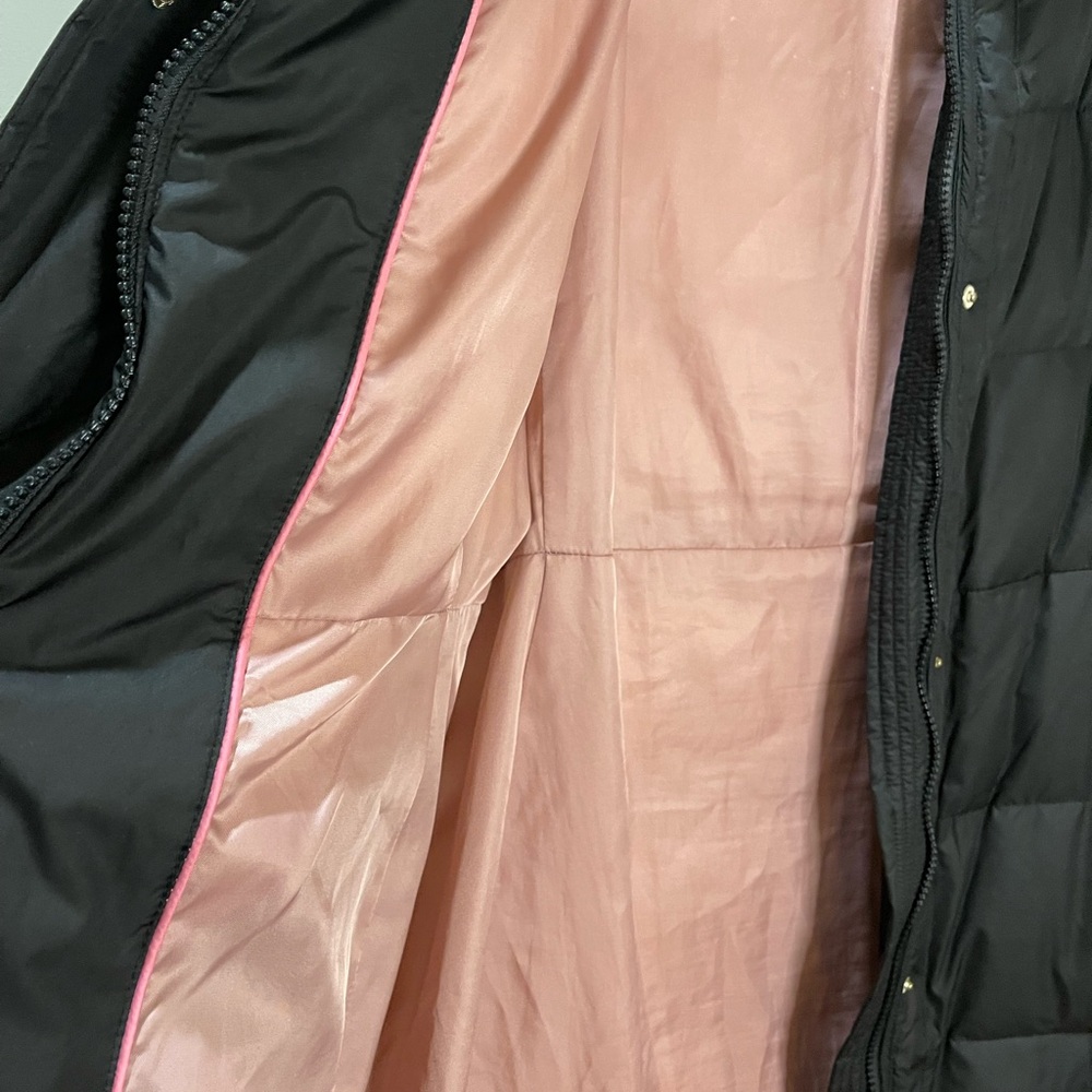Kate Spade Heavyweight Black Down Quilted Puffer Coat Sherpa & Hood Size Large - Picture 9 of 14